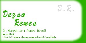 dezso remes business card